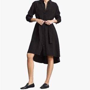 NWT Everlane The City Stripe Black Button Up Shirt Dress XL